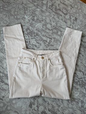 Brunello Cucinelli High-Rise Off-white Women's Ankle Straight Jeans Size 2